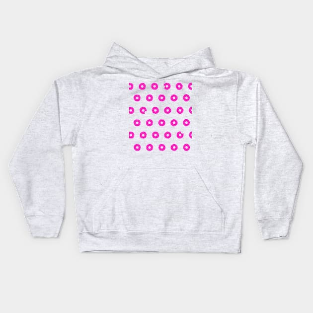 Pink Donut Pattern Kids Hoodie by HHT